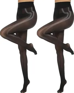 Shiny Sheer Black Tights for Women Control Top Silk Sexy Stockings Ultra Shimmery Oil High Waist Pantyhose Womenswear Legging Basic Minimalist tiktokshopspringglowup