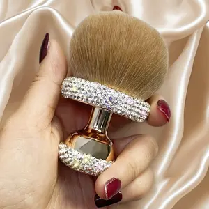 1pc Luxury Large Blush Brush with Sparkling Rhinestone Accents  Portable Multifunctional Makeup Brush for Powder, Foundation, and Concealer, Soft Nylon Bristles, ABS Plastic Handle, Face Brush for Makeup