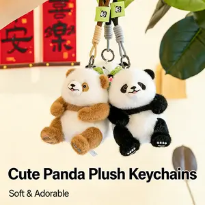Panda Toys Children's Flower Seven-Zai Doll Premium Plush Keychain Seven-Zai Pendant Bag Charm