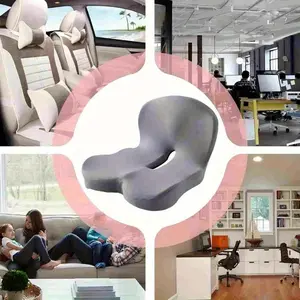 Memory Foam One-piece Seat Cushion Backrest Office Chair Cushion Massage Lumbar Support Pain Relief Breathable Car Butt Pad