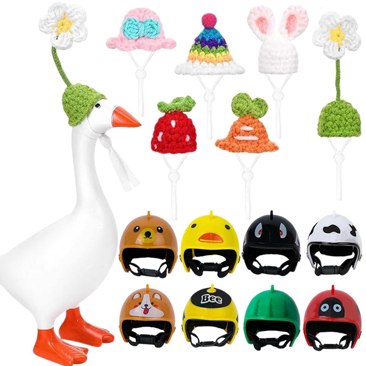14 Pcs Desk Goose Toy Hats 7 Inch Desk Goose Mini Knitting Hats with Adjustable Strap for Magnetic Goose Key Holder Cute Desk Goose Clothes Home Decor Perfect Housewarming Gift