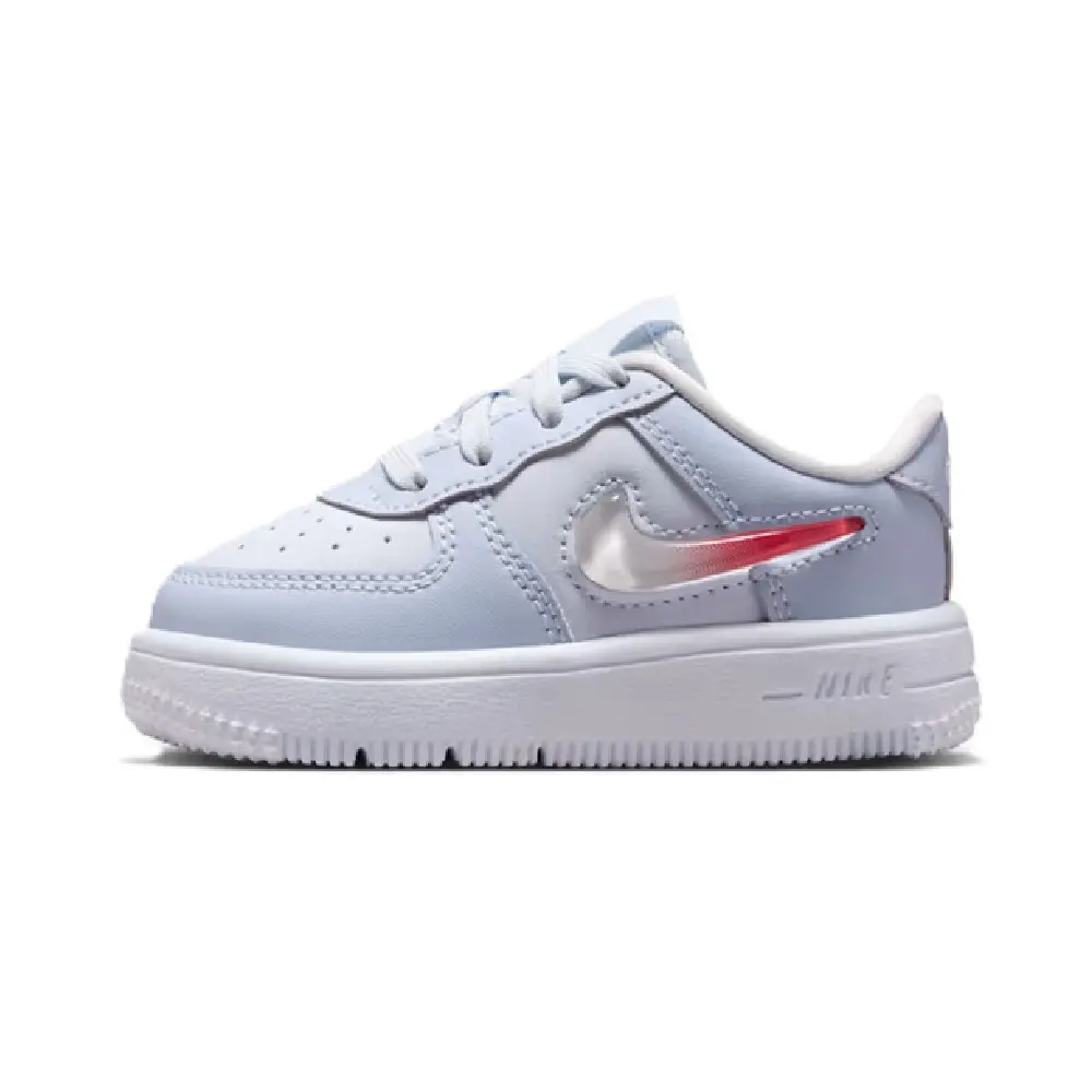 Toddler's Nike Force 1 Low Lace Football Grey/Tropical Pink (IR0594 001)