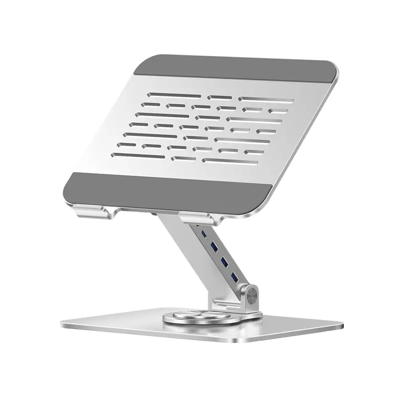 Docking Station HUB Notebook Holder 360 Degree Rotation Foldable USB3.0 Game Office Height Increase Computer Stand