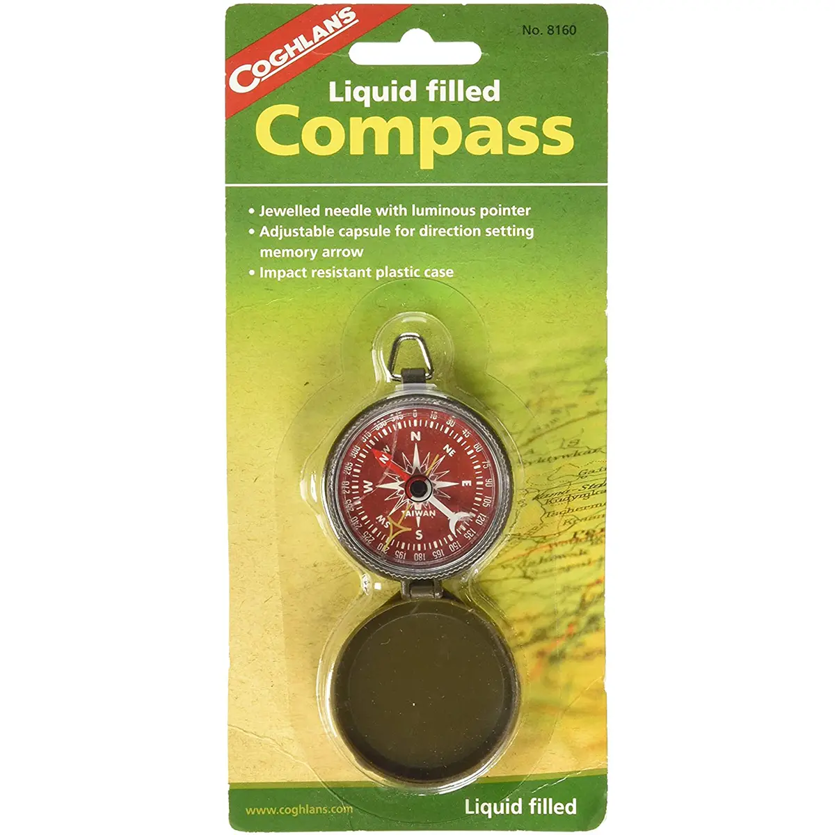 Coghlan's Liquid Filled Pocket Compass with Case, Survival Camping Outdoors