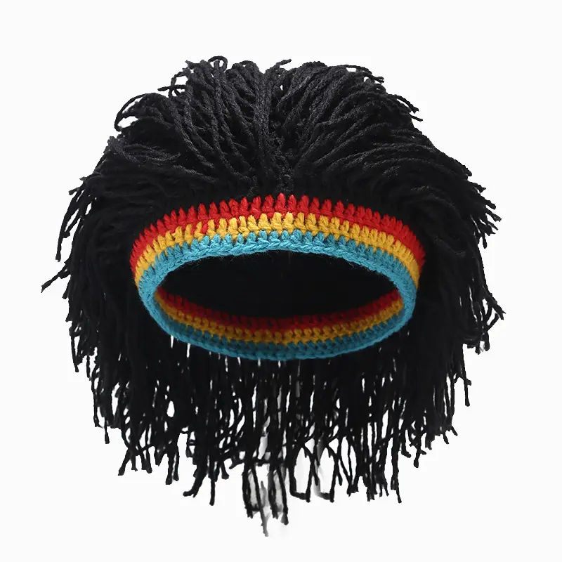 1Pc Jamaican Rasta Beret Cap with Braid-Wrapped Details & Dreadlocks Wig, Caribbean Jamaica-Themed Braided Details Hat, Fashionable Clothes Accessory for Stylish Outfits, Braided Details Hats, Jamaica-Themed Hats