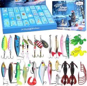 Fishing Lure Advent Calendar 2025 Advent Calendar Fishing Gifts for Men Teens Boys 24 Days Christmas Countdown Tackle Lures Gifts