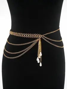 Multi Layer Waist Chain for Women Tassel Dangle Artificial Pearls Fashion Body Chain Jewelry Dress Accessories for Women Gifts to Birthday Anniversary Valentines Day Mothers Christmas Gifts Stocking Stuffers