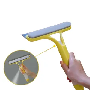 3 in 1 Window Cleaning,Easy To Clean Glass Scraper with Spray Bottle, Glass Washer, Multifunctional Household Cleaning Tool,Suitable For Kitchen, Bathroom, Living Room, Floor And Window, Car Windshield, Rearview Mirror Cleaning