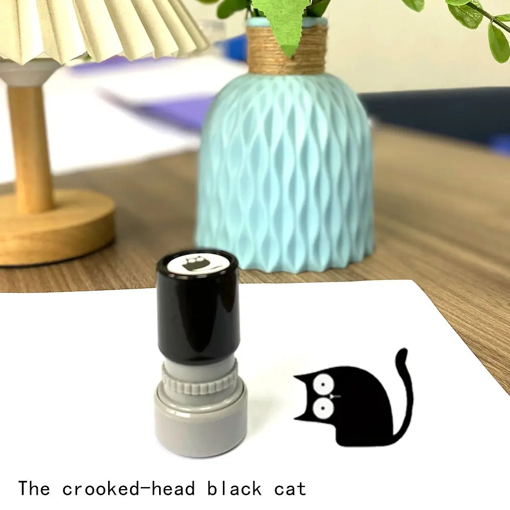 Cat Pattern Custom Stamp, Cute Animal Design Stamp, Teacher Reward Stamp, Office Stationery & Supplies for Home School Office, Art Stickers, Round Label, Decorative Labels, Wax Stamp Kit, Booklet Stamps, Decorative Decal