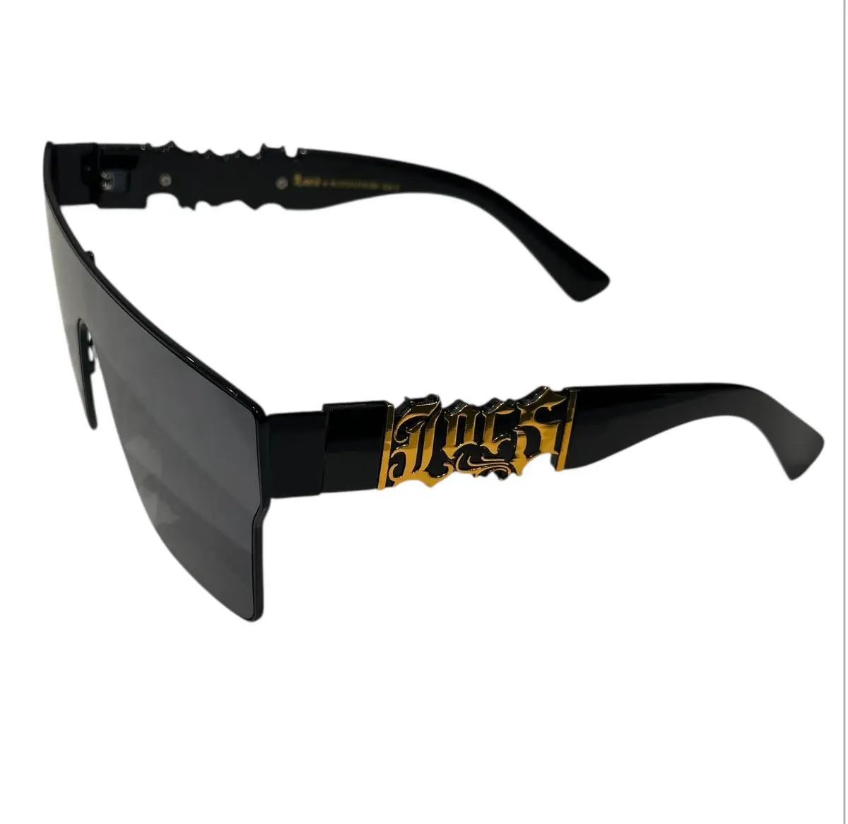 OG HARDCORE Big Frame Shiny Black/Gold Sun Glasses - Quality and Lightweight Design