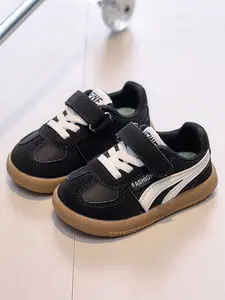 Sneakers with Velcro Closure & Soft Sole, Trendy Simple Design for Daily Wear, Comfortable Kids Shoes for Outdoors