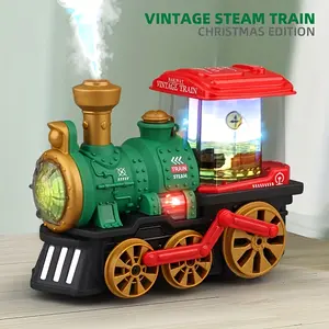 [Fun Steam Train Toy] Retro Steam Train Children's Toy |     Lighting, Spraying, Music Playing and Automatic Obstacle Avoidance - Festive Gift for Boys and Girls
