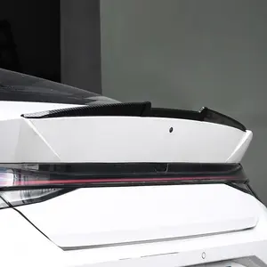 Car Modification Tail Wing Universal No-punch Fiber Grain Car Blade Three-section Combination Tail Wing Large top wing tail