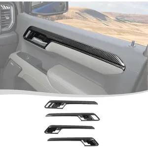 Voodonala for Chevy Silverado 2022-2024 ZR2 Car Door Interior Grab Handle Side Panel Cover Compatible with Chevrolet Silverado 2022 2023 2024 (2Pcs,ABS,Carbon Fiber Black)