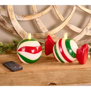 Luminara Flameless Set of 2 Holiday Candy Figurals