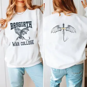 Basgiath War College Sweatshirt, Fourth Wing Shirt, Rebecca Yarros merch, Dragon Rider, Violet Sorrengail, Xaden Riorson, Bookish, Casual Round Neck Pullover