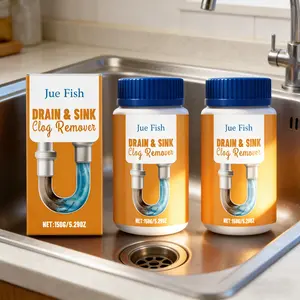 2-Pack Drain Unblocker Powder (150g X 2), Targeting The Source Of The Blockage,Quick Drain Restoration, Kitchen & Bathroom Plumbing Cleaner, Daily Home Pipe Cleaning Powder