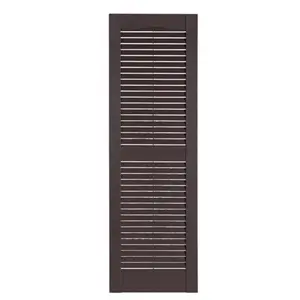 Perfect Shutters  Premier Louver Exterior Decorative Shutter, Sienna Brown - 15 x 47 in.