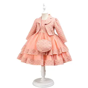 Girl Princess Dress Elegant Tiered Gown All Season Style Perfect for Birthday Party Wedding Holiday CelebrationChristmas Outfits