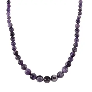 Bi-Color Amethyst 215.00 ctw Beaded Necklace in Rhodium Over Sterling Silver 20 Inches