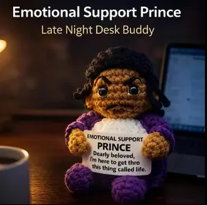 Emotional Support Prince Crochet Doll Handmade Comfort 3D Plush Collection Stuffed Animals Unique Appearance Soft Cozy Feel