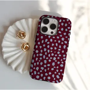 Dark Night Starry Night, Retro Burgundy Spotted Pattern Protective Phone Case for iPhone 17 16 15 14 13 12 11 X XS XR Pro Max Plus Air Series, Perfect Birthday and New Year's Gifts for Friends, Family, Lovers