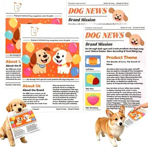 2 Pack Indestructible Newspaper Dog Toy, Crinkle Squeaker Dog Chew Toy, Interactive Crinkle Dog Toy, Bite Resistant Interactive Crinkle Pet Toy for Small Medium Dogs Puppy Poodle Teddy