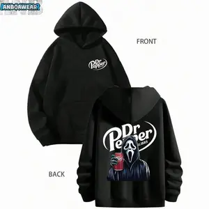 Dr.Pepperr Ghost Face Horror Street Double-Sided Hoodie, Dr.Pepperr Men's and Women's Hoodie, Spring Hoodie, Comfortable, Autumn and Winter Long-Sleeved Hoodie Double-Sided Printed, Fashionable Casual Wear, Couple Matching Clothing, Christmas Gift B2O