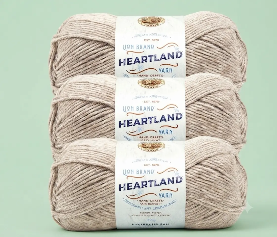 Lion Brand Heartland Yarn Grand Canyon Brown 3 Pack Acrylic Worsted New
