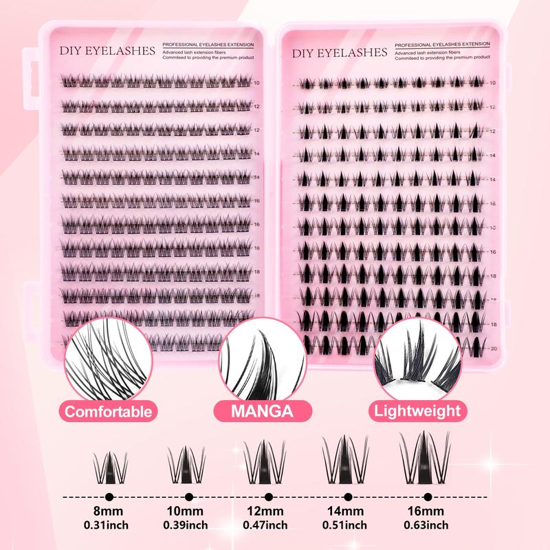 DIY Eyelash Extension Kit, Large Capacity, Multiple Styles, Professional and Beginner Friendly, Easy Home Use, Full Set Lashes Starter Kit