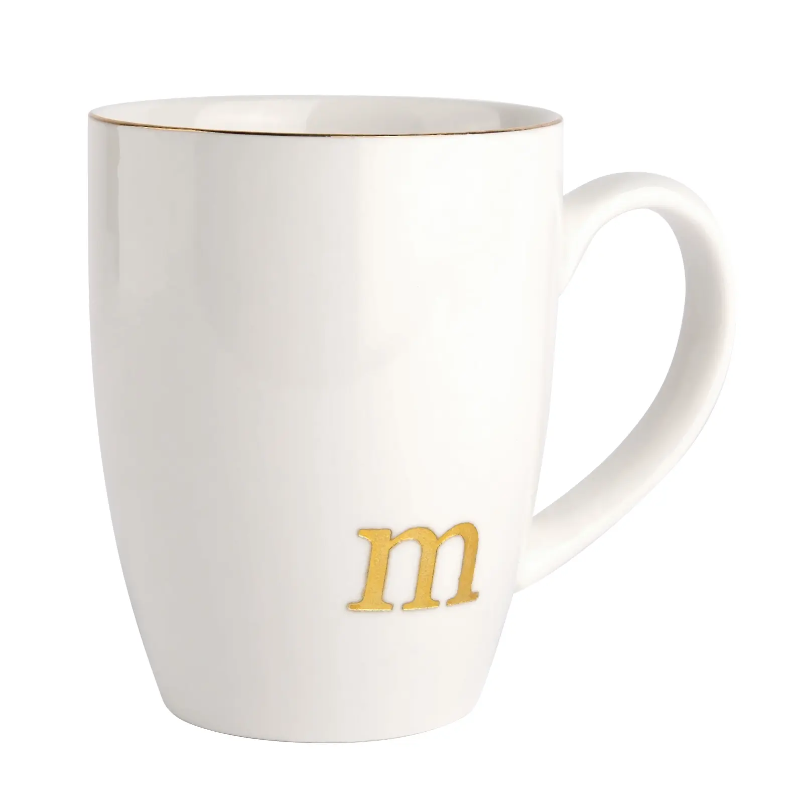 HOME SMILE Initial Coffee Cups for Women Friends Mom Daughter,Monogram Ceramic Mugs,Elegant Alphabet Tea Mugs,Cups for Office and Home,12 oz
