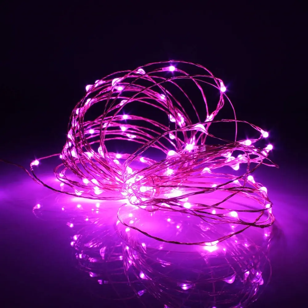 Perfect Holiday Fairy Microdot String Lights Ambient Decorative Lighting Battery Operated 30 LED Pink 10FT