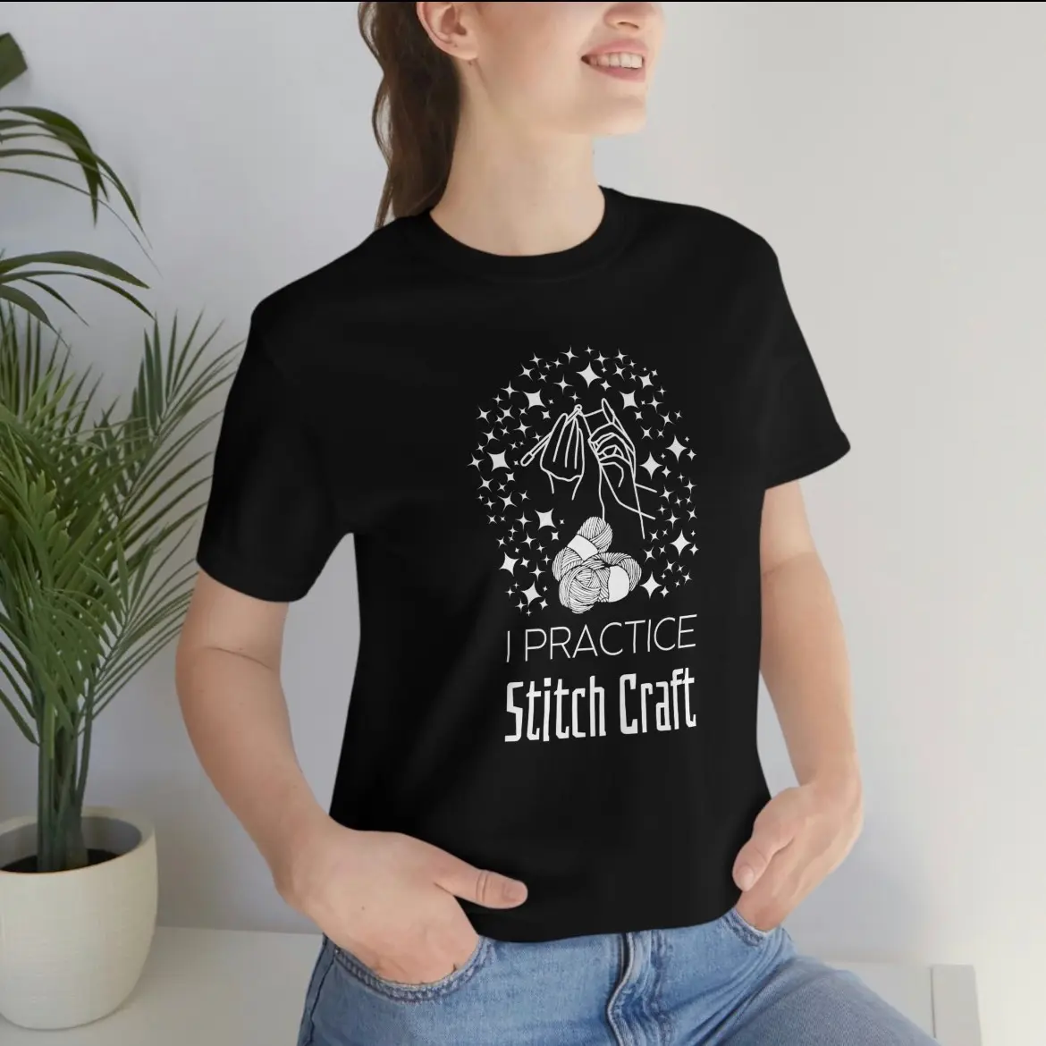 “I practice stitch craft” Crochet Magic Cotton Grapgic Tee