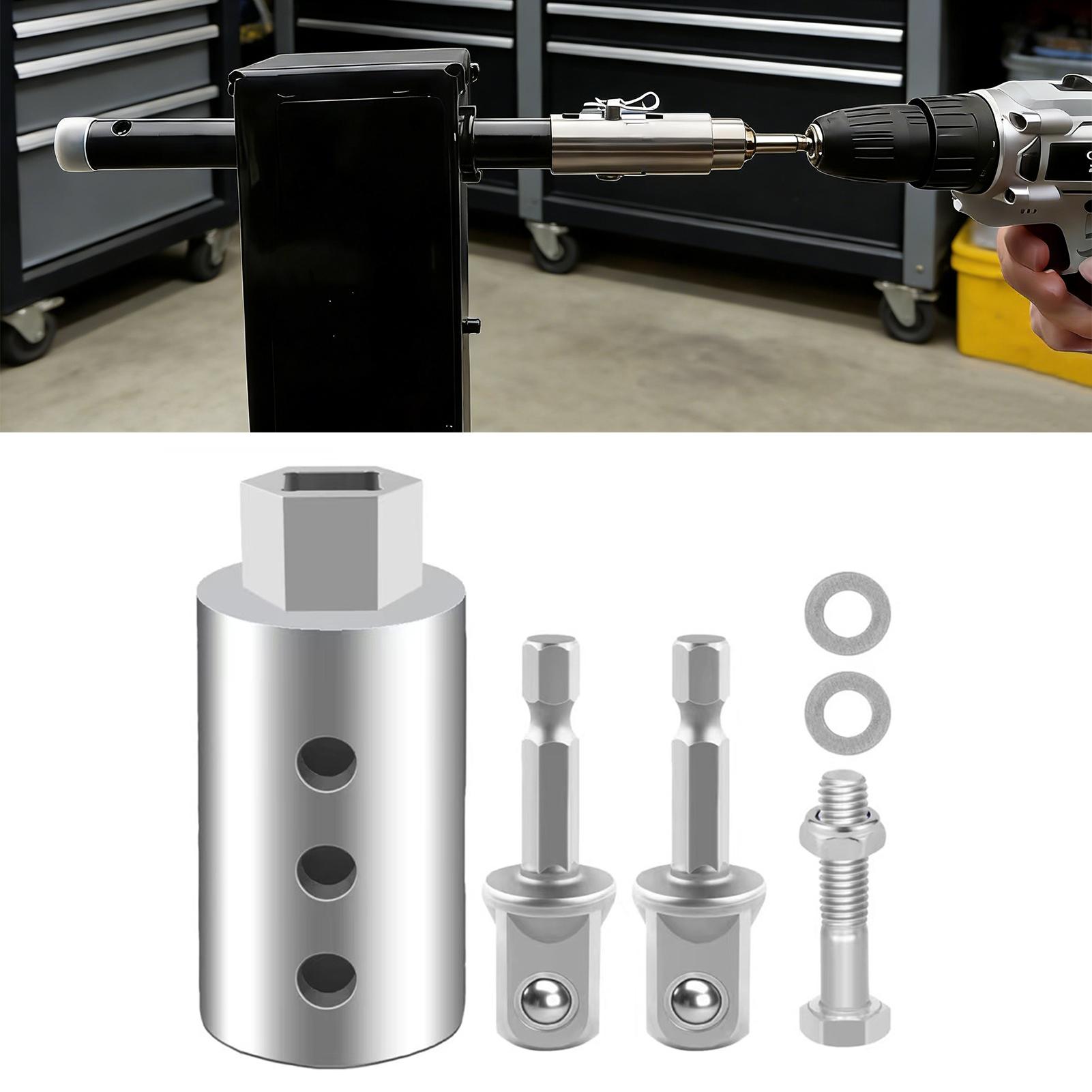 Jack Drill Adapter 1/2 to 1 Stainless Steel Heavy Duty 26mm Axle Hole Trailer Jack Adapter for Secure Installation Corrosion Resistant Wear Resistant Versatile Tool Compatibility