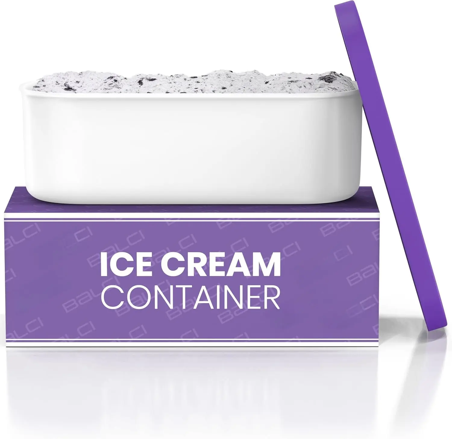 - Ice Cream Container - 2 Quart -   Freezer Storage for Homemade Ice Cream Tubs for Sorbet, Frozen Yogurt and Gelato! - Flexible  , Long Scoop, Stackable - Purple