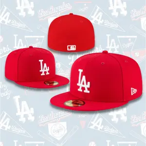 New Era 59FIFTY Fitted Los Angeles Dodgers Clean Cap – Solid Color, No Side Patch, Flat Brim Closed Back Hat
