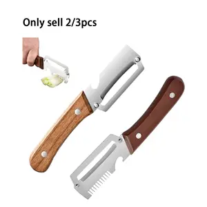 2/3PCS Premium-Grade Fruit & Vegetable Heavy Duty Peeler | Sharp Stainless Steel Blade, Ergonomic Wooden Handle ,  Built - in Bottle Opener – Ideal for Daily Kitchen Use (Potatoes, Apples, Pumpkins & More) Veggie Peeler