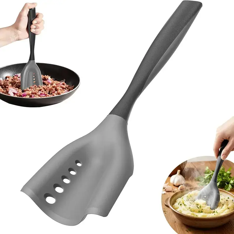 Mincing Spatula Meat Chopper, Hamburger Grinder, Premium Heat Resistant Smasher for Ground Beef, Potato Mix Tool, Meat & Poultry Tenderizers,Ground Beef Chopper Tool