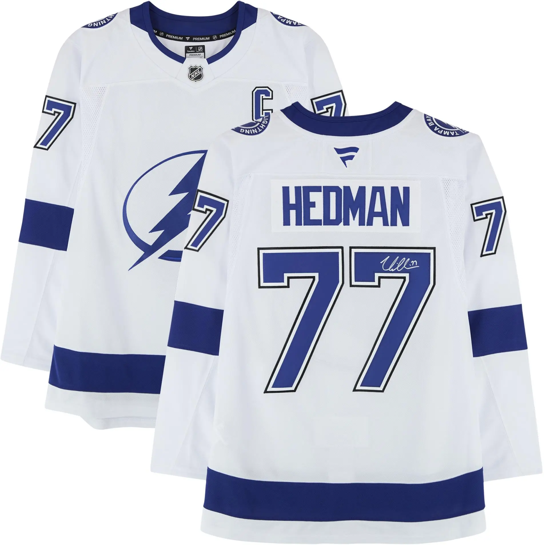 Victor Hedman Tampa Bay Lightning Autographed White Fanatics Premium Jersey - Fanatics Authentic Certified