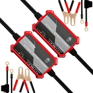 [2-Pack]  Fully Automatic Trickle Charger, 1000mA 12V    Charger,  Maintainer, Float Charger for   Lawn Mower Boat SLA ATV Wet Gel Cell Lead Acid