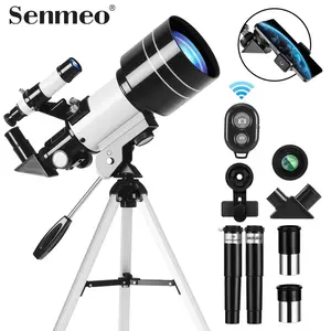 Portable 70mm Refractor Telescope for Beginners -15X-150X Zoom Travel Telescope with Phone Adapter & Wireless Remote for Adults & Kids