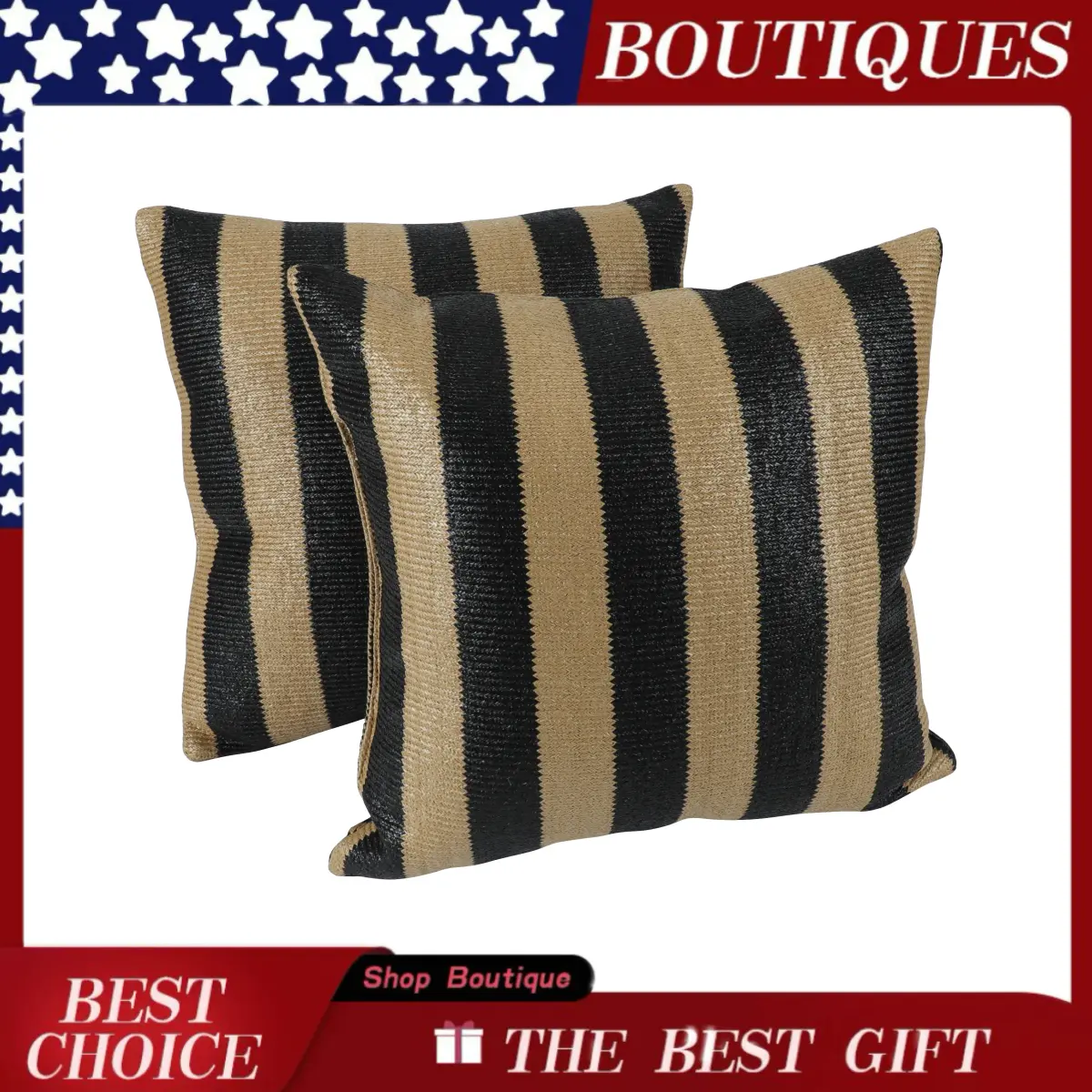 2 Pack Outdoor Throw Pillows, Waterproof & Fade-Resistant Patio Cushions for Garden, Porch, Poolside Furniture - Soft & Comfortable Drative