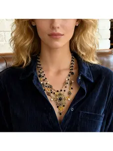 Ethnic-style two-way wearable alloy bead tassel pendant forehead ornament head chain exotic necklace