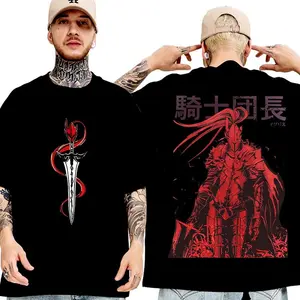 [Sale Up To 45%] Igris Solo Leveling Unisex Cotton T-Shirt, Bold Red Shadow Knight & Sword Graphic, Epic Oversized Anime Tee for Manhwa & Arise Series Fans