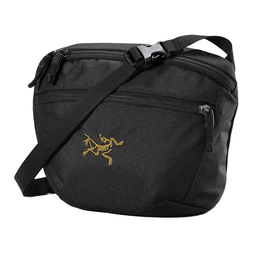 Arcteryx Mantis Logo Lightweight Waist-Shoulder Bag, Black Polyester, Unisex (for Men and Women), Lightweight Shoulder Bag