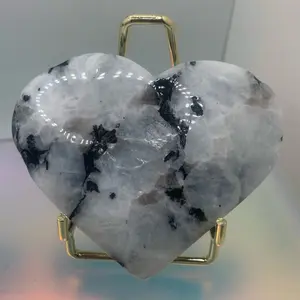Rainbow Moonstone Crystal Hearts natural crystal