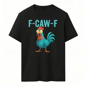 F-CAW-F Wingin’ It Funny Chicken T-Shirt Rooster Meme Farm Animal Lover Gift Tee Men Women