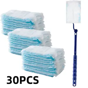 Humwam 30 Disposable Heavy Duty Duster Refills + 90cm Extendable Handle – Efficient Cleaning for Home