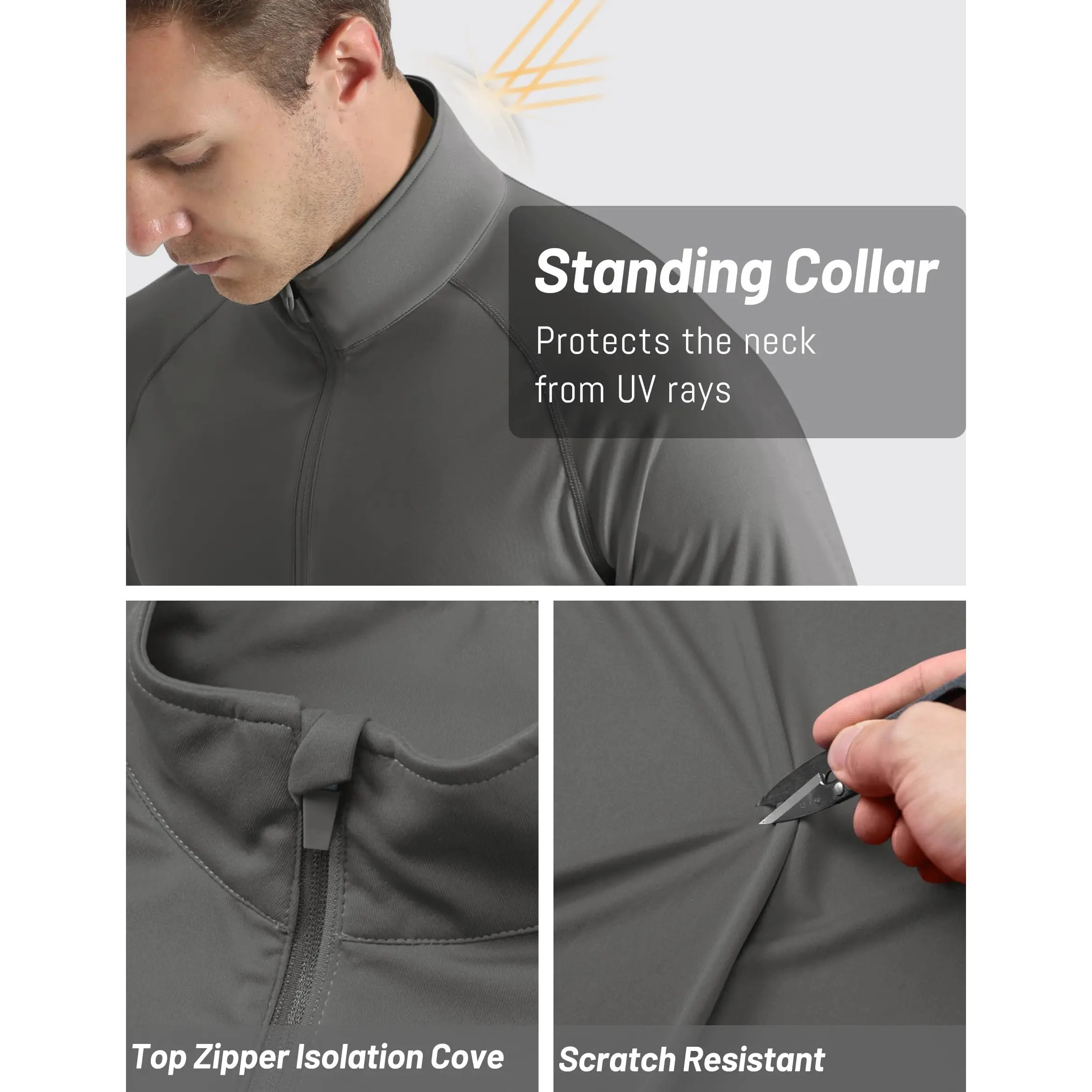 MAGCOMSEN Hoodie Protection Solaire UPF 50+ Homme - Chemise Manches Longues Légère Respirante Avec Capuche