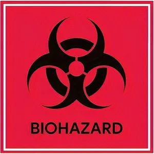 8 Sheets Waterproof Vinyl Biohazard Warning Labels Stickers, 4x4 Inch Safety Markers for Hazardous Materials Handling